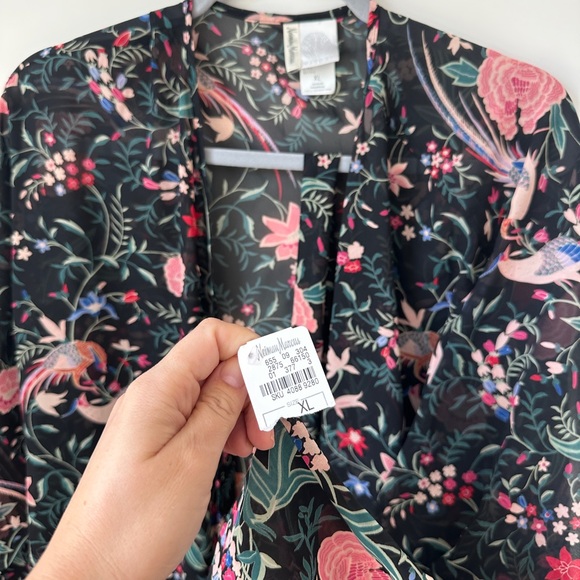 NWT Natori 3pc pajama set robe camisole pants luxurious floral XL Neiman Marcus - Picture 6 of 13